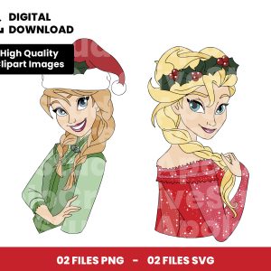 02 Clipart - Frozen Christmas Png, Elsa Christmas Png, Anna Christmas Png
