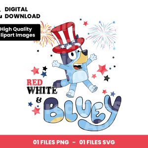 01 Clipart - Red White and Bluey