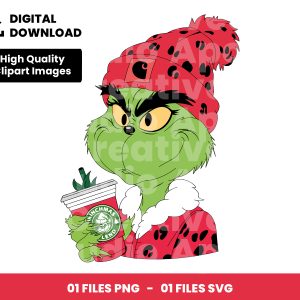 01 Clipart - Grinch Starbucks Png, Starbucks Grinch Png, Svg