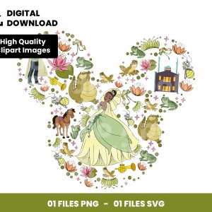 01 Clipart - The Princess and the Frog Png, Mickey Ears Svg
