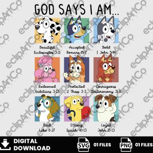 01 Clipart - God Says I Am, Bluey Png