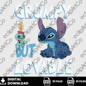 01 Clipart - Grumpy But Lovable, Stitch