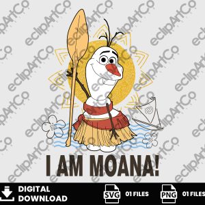 01 Clipart - I am Moana Png, Moana Png, Moana Svg, Olaf, Frozen