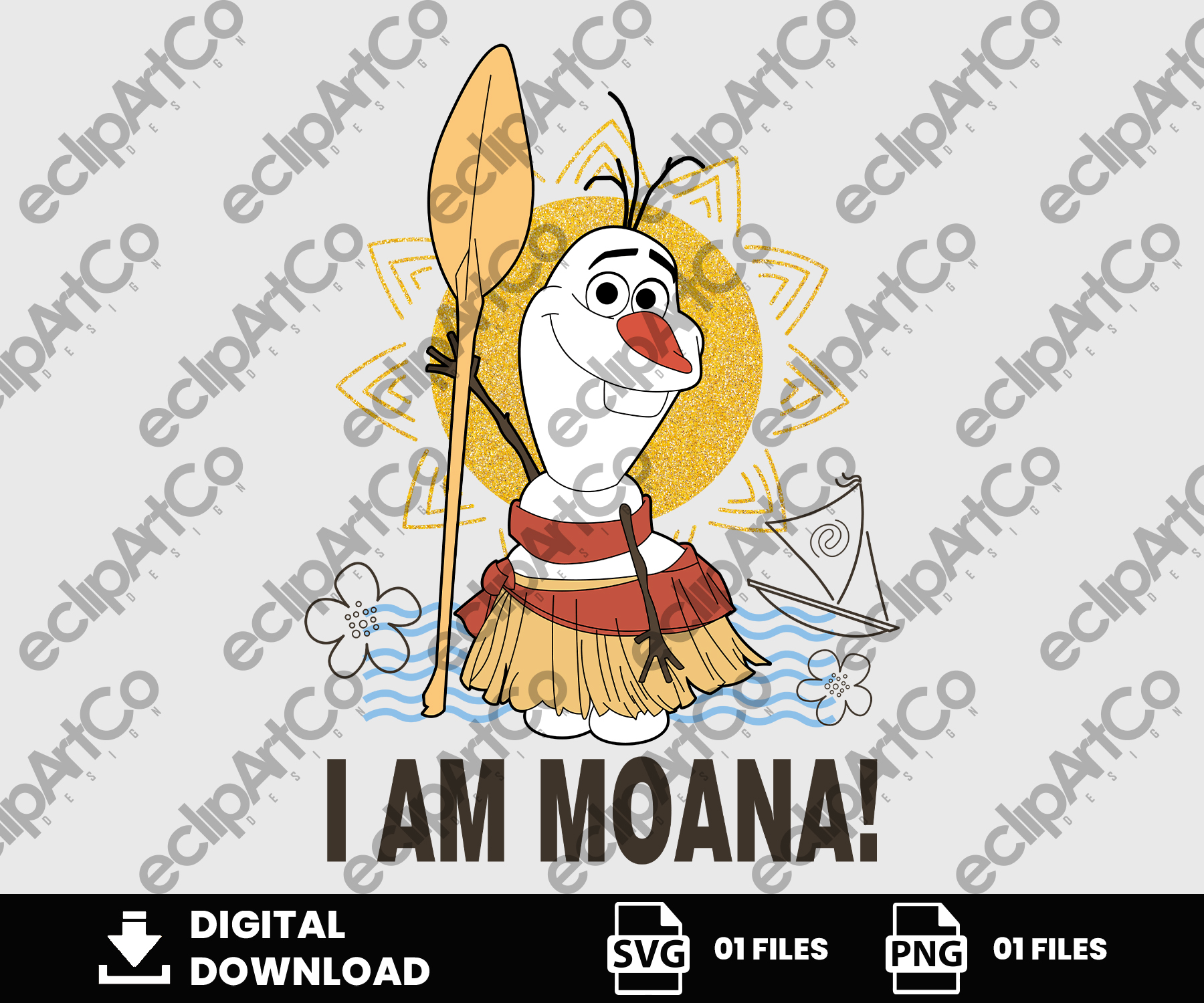 01 Clipart - I am Moana Png, Moana Png, Moana Svg, Olaf, Frozen