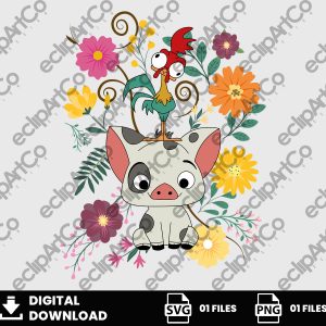 01 Clipart - Pua, Hei hei, Moana Png,  Moana Svg