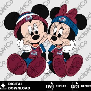 01 Clipart - Colorado Avalanche, Mickey and Minnie Png