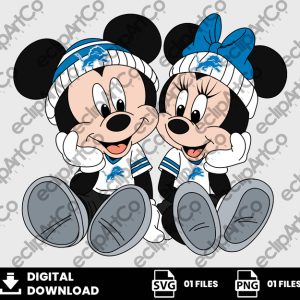 01 Clipart - Detroit Lions, Mickey and Minnie Png