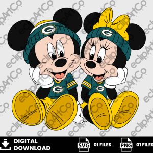 01 Clipart - Green Bay Packers, Mickey and Minnie Png