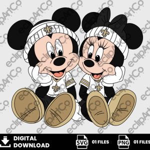 01 Clipart - New Orleans Saints, Mickey and Minnie Png