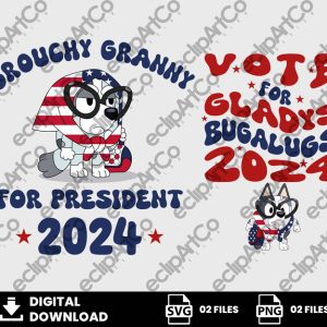 02 Clipart - Vote For Gladys Bugalugs 2024, Bluey, Muffin