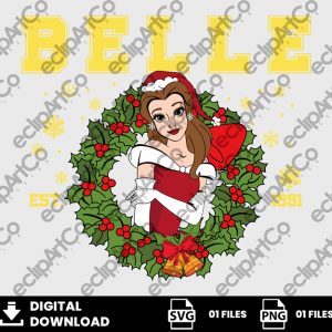01 Clipart - Belle Christmas, Beauty and the Beast Png