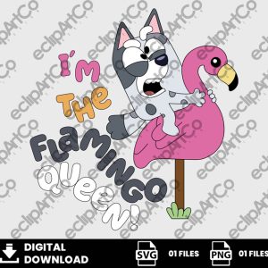 01 Clipart - Muffin, Im The Flamingo Queen, Bluey