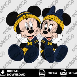 01 Clipart - Wolverines Michigan, Mickey and Minnie Png