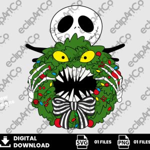 01 Clipart - Christmas Wreath Jack Png, Jack Christmas Png