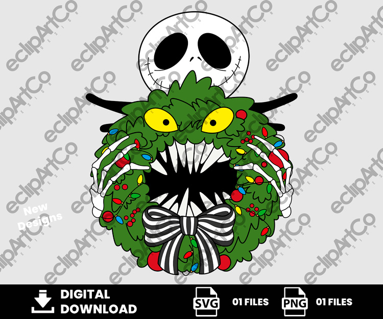 01 Clipart - Christmas Wreath Jack Png, Jack Christmas Png