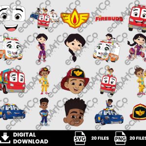 20 Clipart - Firebuds Svg, Firebuds Png, Violet, Bo, Jayden, Flash, Piston, Axl