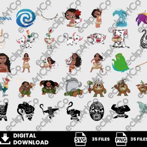 35 Clipart - Moana Png, Moana Svg, Maui Svg, Princess Disney Png