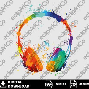 01 Clipart - Watercolor headphones