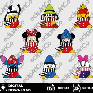 08 Clipart - Winter Gnomes Png, Mickey Gnome Png, Christmas Mickey Svg