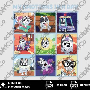01 Clipart - My Emotions in a Day, Muffin, Bluey