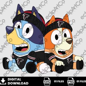 01 Clipart - Atlanta Falcons Bluey Png, Bluey and Bingo Png