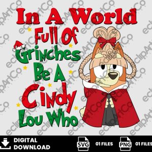 01 Clipart - Bluey Grinch Png, Bingo Cindy Lou Png, Christmas Png