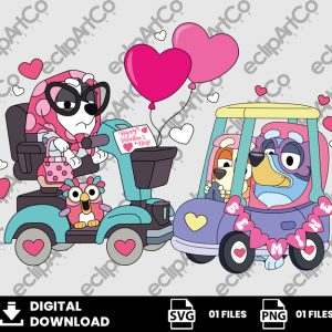 01 Clipart - Bluey - Valentine Grannies Png