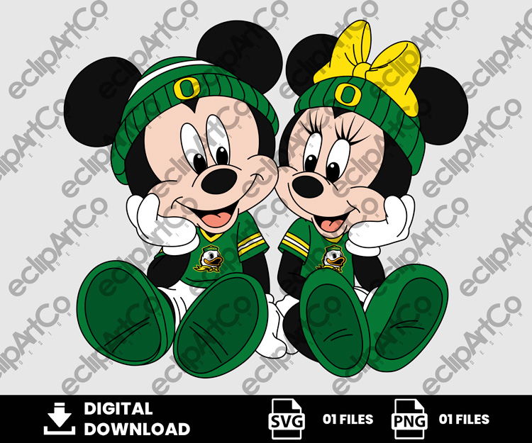 01 Clipart - Oregon Ducks Png, Mickey and Minnie Png