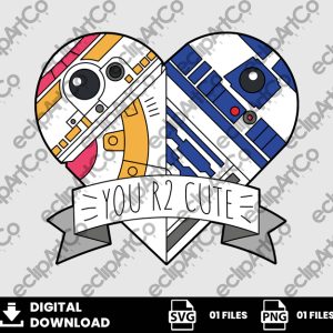 01 Clipart - Valentine's Day Svg, Star Wars Valentine’s Day Png, You R2 Cute Svg, Star Wars Png
