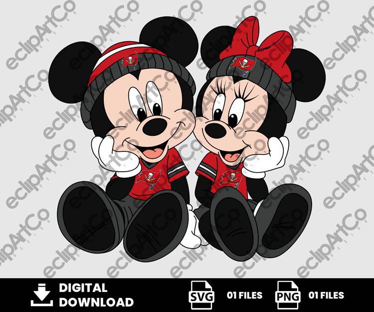 01 Clipart - Tampa Bay Buccaneers, Mickey and Minnie Png