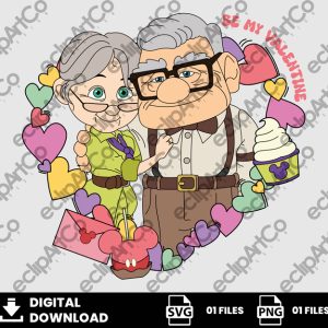 01 Clipart - Valentine Day Carl and Elllie Png, Valentine Day Up Png, Up Png