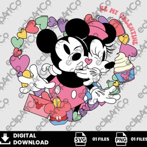 01 Clipart - Valentine Day Mickey And Minnie Png, Valetines Day Png