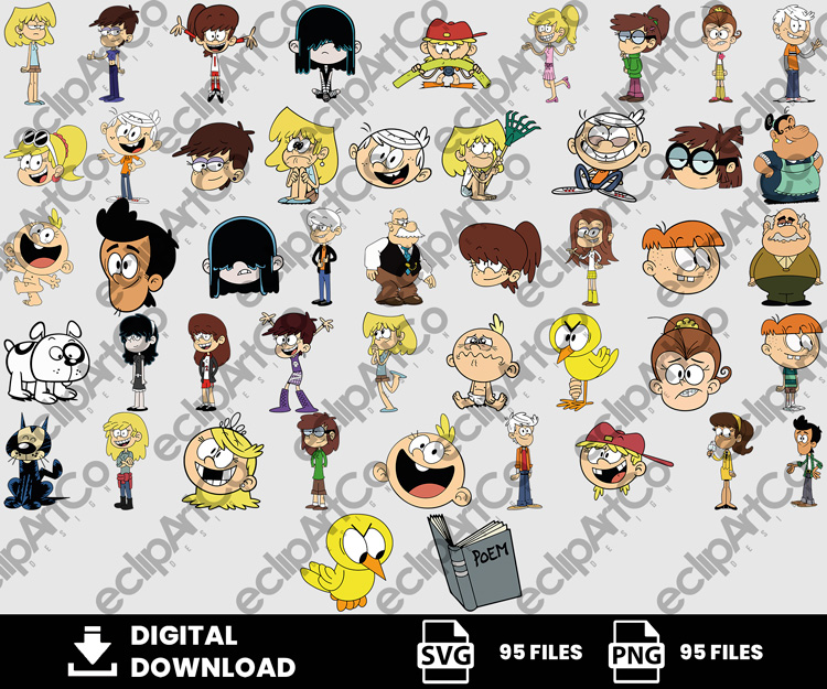 95 Clipart - The Loud House Svg, La casa ruidosa Svg, Los Casagrandes Svg - Image 2
