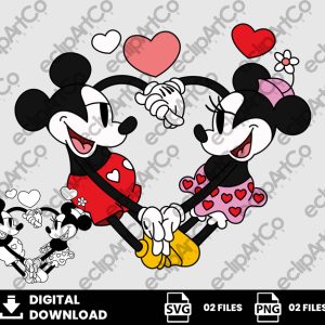 02 Clipart - Valentine Day Mickey And Minnie Png, Valetines Day Png