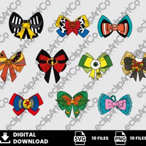 10 Clipart - Disney Pixar Bows Svg, Bows Movies Svg, Bows Svg, Movies