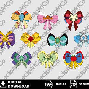 10 Clipart - Disney Princess Bows Svg, Princess Svg, Bows Svg, Movies Svg