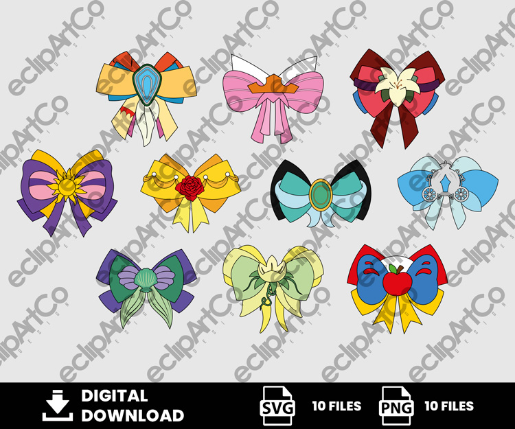 10 Clipart - Disney Princess Bows Svg, Princess Svg, Bows Svg, Movies Svg