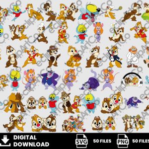 50 Clipart - Chip and Dale Svg, Cartoon Svg