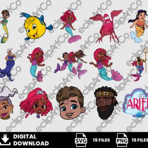 15 Clipart - Ariel Svg, Ariel Afro Svg, Little Mermaid Svg