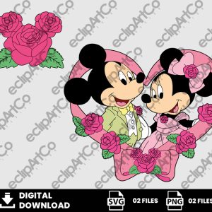 02 Clipart - Mickey & Minnie Wedding Svg, Mickey Svg, Minnie Svg, Wedding Svg