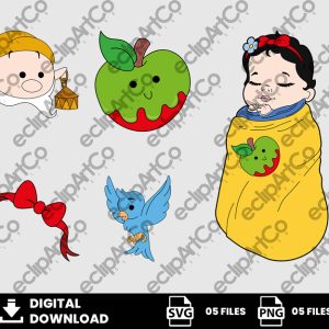 05 Clipart - Snow White Baby Svg, Snow White Baby Png, Baby Shower Svg