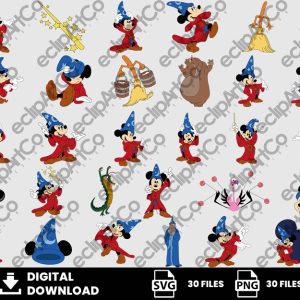30 Clipart - Fantasía Svg, Mickey Svg, Fantasía Mickey Svg