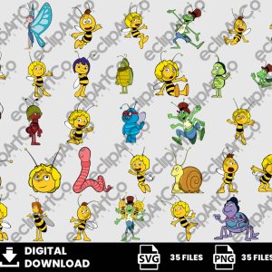 35 Clipart - Maya The Bee Svg, La aveja Maya Svg