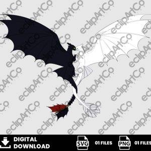 01 Clipart - How To Train Your Dragon Svg, Toothless Svg, Light Fury Svg