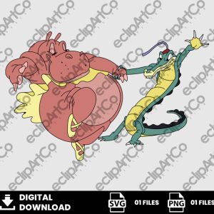 01 Clipart - Ben Ali Gator and Jacinta Hipo Svg, Fantasia Svg