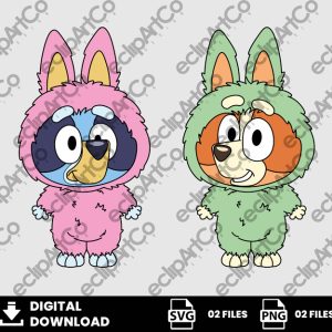 02 Clipart - Bluey Labubu Svg, Bingo Labubu Svg, Bluey Svg, Labubu Svg