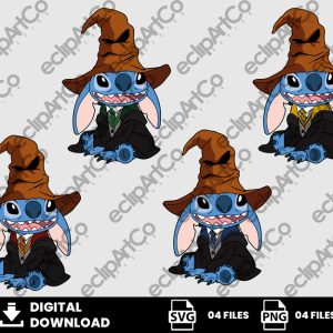 04 Clipart - Stitch Harry Potter Svg, Wizard Stitch Svg, Stitch Svg