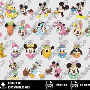25 Clipart - Easter day Svg, Easter Day Disney Svg, Easter day Mickey Svg, Easter day Minnie Svg