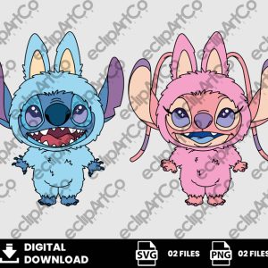02 Clipart - Stitch Labubu Svg, Angel Labubu Svg, Stitch Svg, Labubu Svg