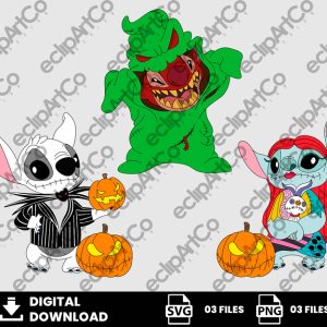 03 Clipart - Stitch Jack Skellington Svg,Jack Skellington Png, Stitch Halloween Svg, Stitch Png